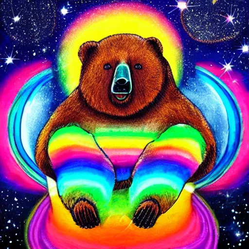 Image similar to rainbow cosmic bear