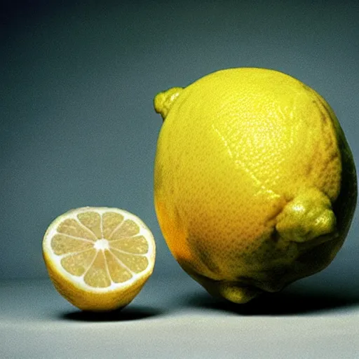 Prompt: uhd candid photo of a don lemmon as a lemon. photo by annie leibowitz