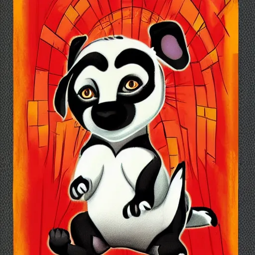Prompt: kung fu puppy, in the style of kung fu panda