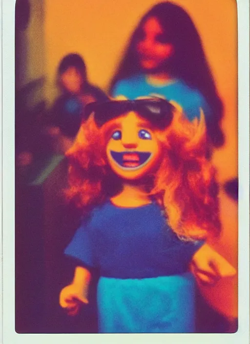 Image similar to colorful chromatic abberation, 9 0 s toy commercial, photo from the 7 0 s, polaroid photo,