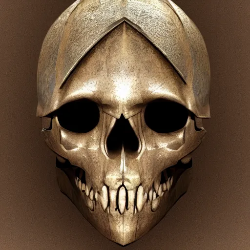 Image similar to medieval helmet in the shape of a demon skull, epic, artsation, 4 k