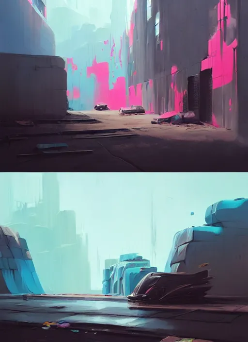 Image similar to matte painting extreme offset 3 d calligraphy graffiti mural dripping paint wall extreme explosive maximalism by atey ghailan, by greg rutkowski, by greg tocchini, by james gilliard, by joe fenton, pink, brown, black and light blue color scheme, octane render