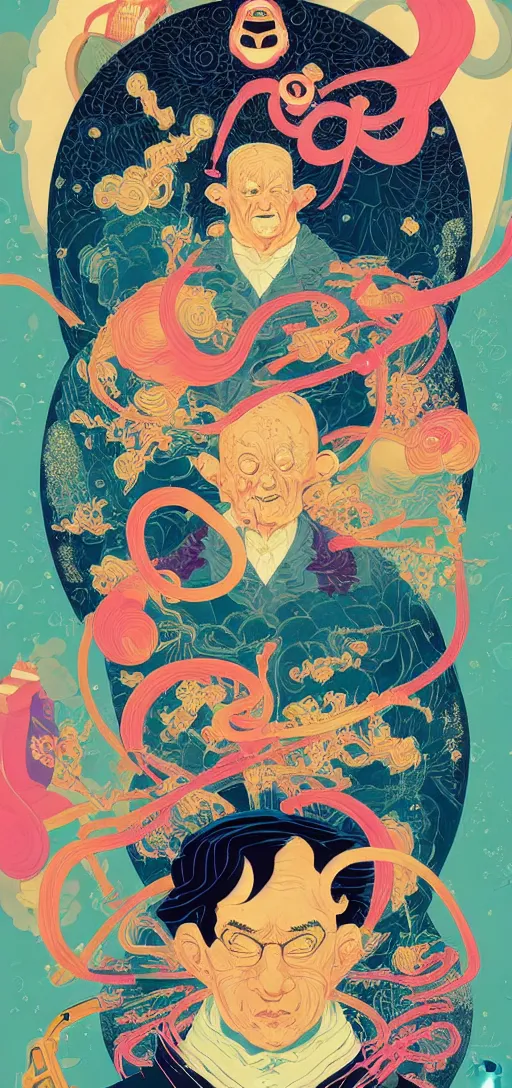 Prompt: a character portrait piece by victo ngai, francis goya, basil wolverton, lisa frank, roy litchenstein