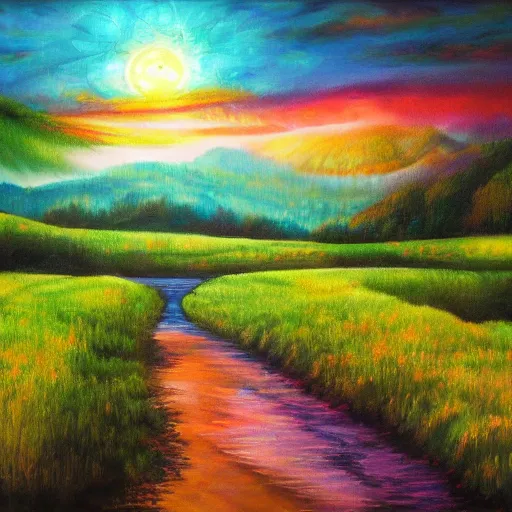 Image similar to beautiful landscape in the morning metaphysical art