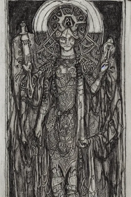 Prompt: realistic medieval etching of ceremonial magick, high detail, elaborate composition, quality draughtmanship, detailed faces. by austin osman spare, occult art, alchemical diagram