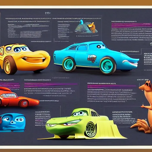 Image similar to Disney Pixar's Cars biology anatomy chart study