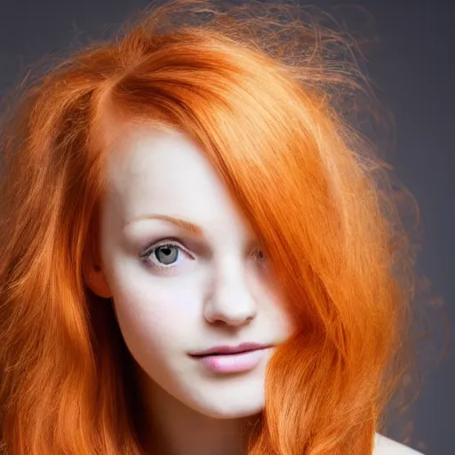 Prompt: a beautiful young woman with strawberry blonde hair