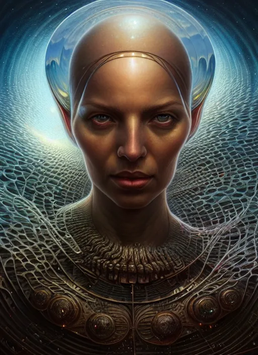 Image similar to closeup portrait shot of cosmic thoughts in a scenic dystopian environment, intricate, elegant, highly detailed, centered, digital painting, artstation, concept art, smooth, sharp focus, illustration, artgerm, tomasz alen kopera, peter mohrbacher, donato giancola, joseph christian leyendecker, wlop, boris vallejo