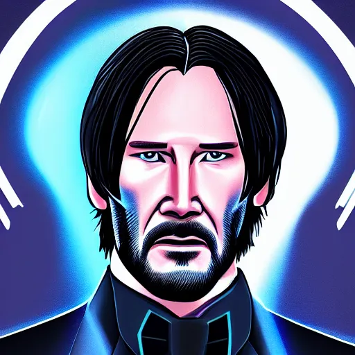 Prompt: john wick in the tron universe, 4 k, digital art