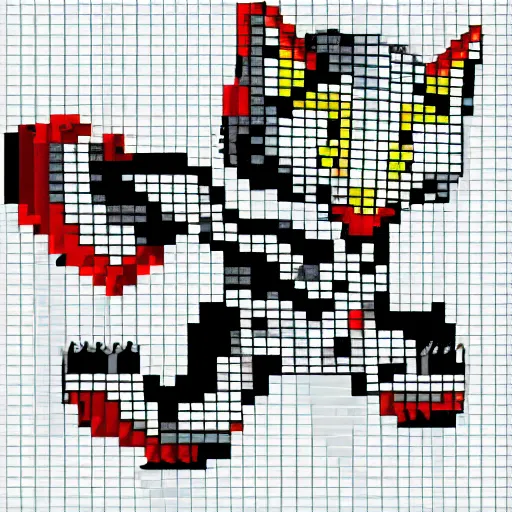 Prompt: cat fighter design , 24 Pixel art
