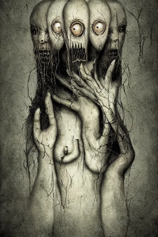 Prompt: council of ghosts in the style of Anton Semenov, horror, macabre art, realistic painting, high definition, digital art, very detailed