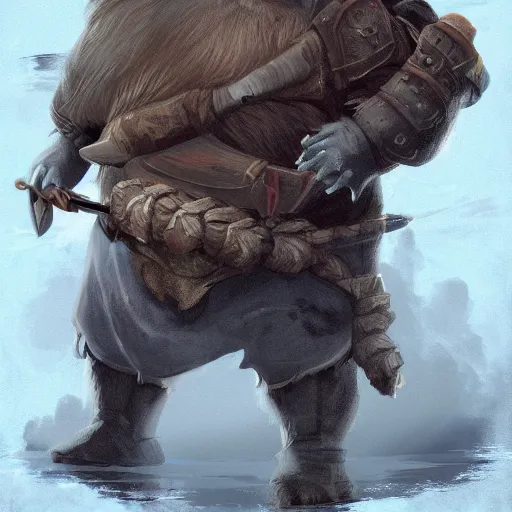 Prompt: a walrus dressed for battle, fantasy art, digital art, trending on artstation