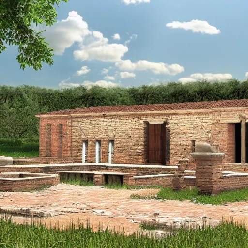 Image similar to an archviz render of a Roman Villa