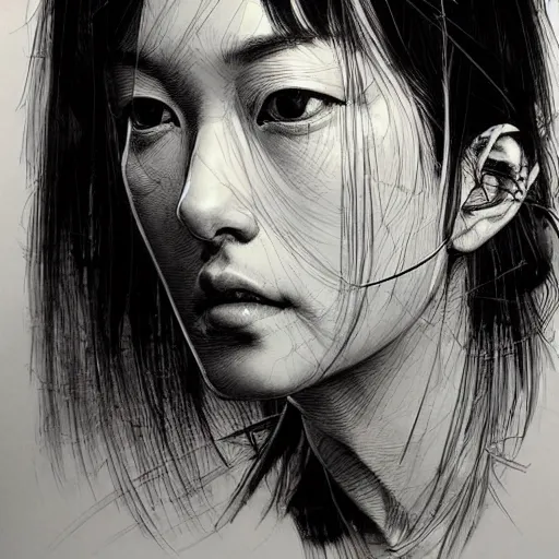 Prompt: a stunning portrait by Kim Jung GI, hyper-detailed masterpiece
