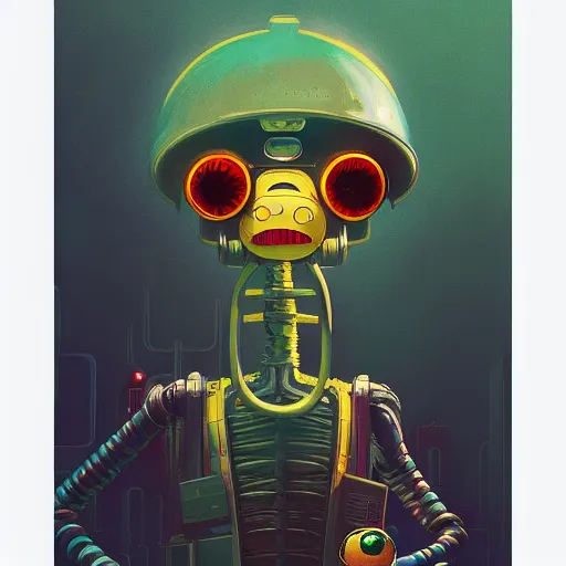 Image similar to cheburashka futurama cyberpunk portrait by gaston bussierre and charles vess and james jean and erik jones and rhads, inspired by rick and morty, epic, funny, huge scale, beautiful fine face features, intricate high details, sharp, ultradetailed