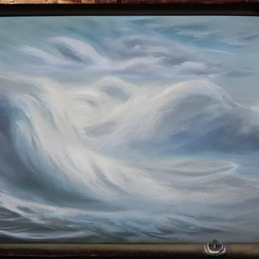 Prompt: A painting of Boreas: the frigid and tempestuous north wind