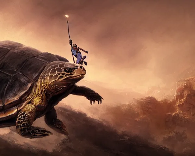 Image similar to kobe bryant riding on a turtle in heaven, fantasy art, in the style of greg rutkowski, illustration, epic art, fantasy, intricate, elgant, amazing detail, digital painting, artstation, concept art, smooth, sharp focus