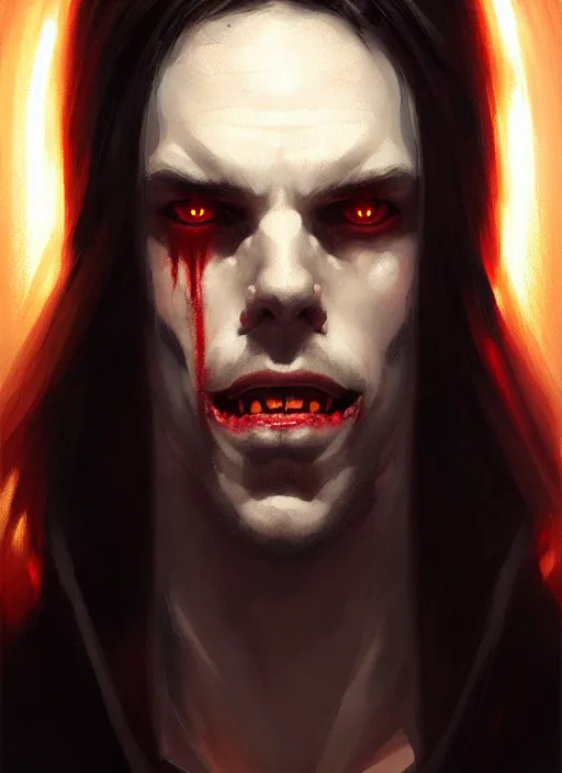 Image similar to portrait of michael morbius the living vampire, intricate, elegant, glowing lights, highly detailed, digital painting, artstation, concept art, smooth, sharp focus, illustration, art by wlop, mars ravelo and greg rutkowski