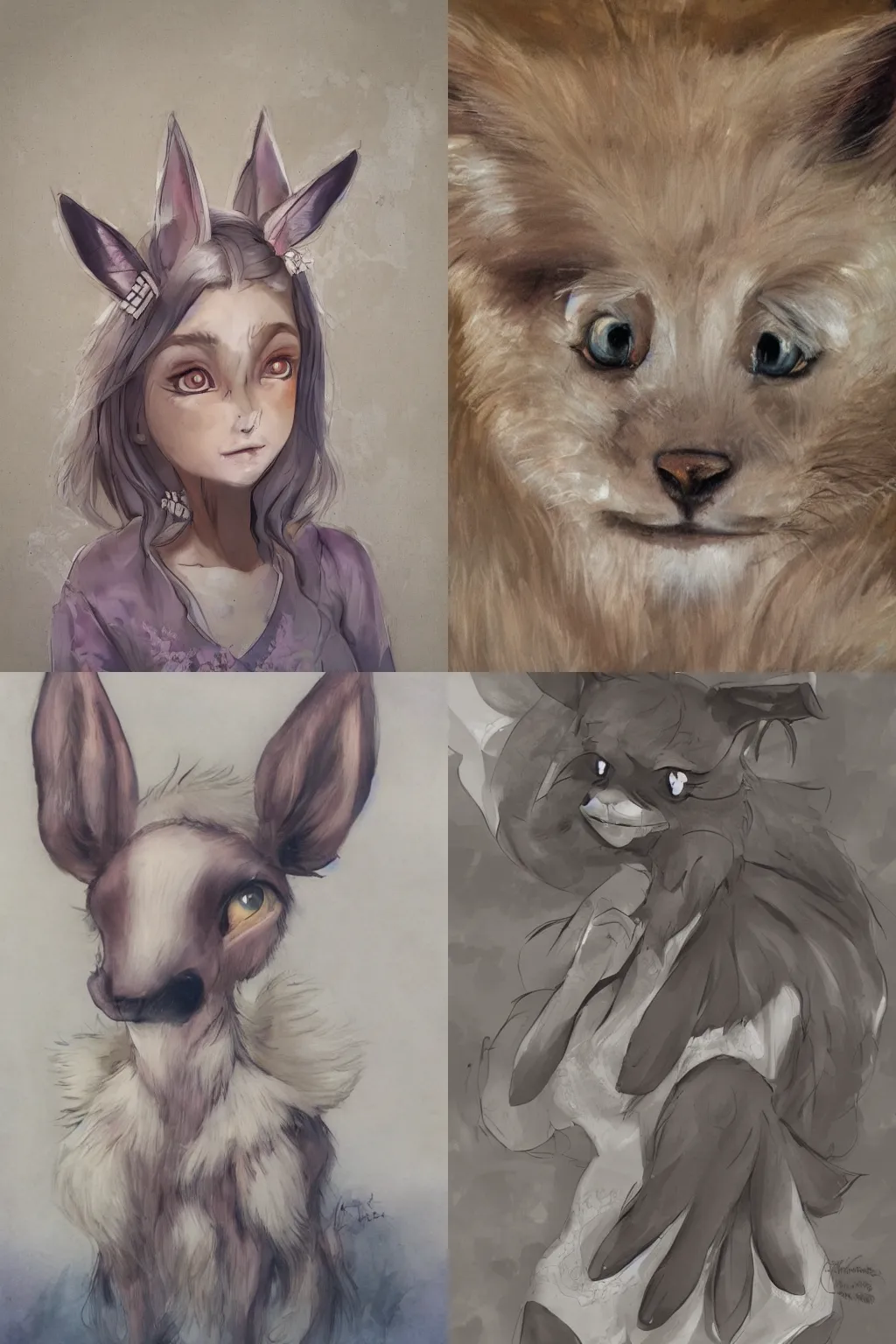 Prompt: close up face of a ((anthro)) girl eevee, portrait,