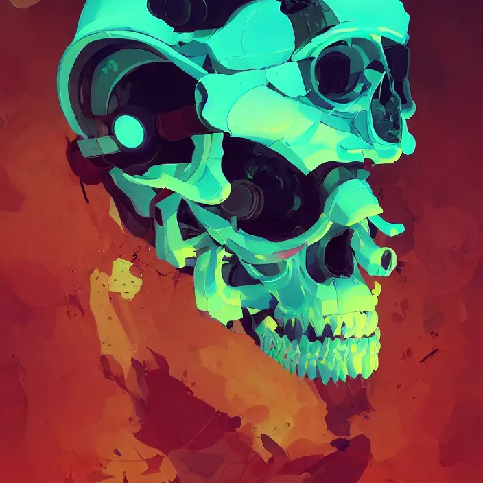 Prompt: a beautiful painting of a cyberpunk skull by sergey kolesov and sachin teng and pascal blanche. in style of digital art. colorful comic, symmetry, hyper detailed. octane render. trending on artstation