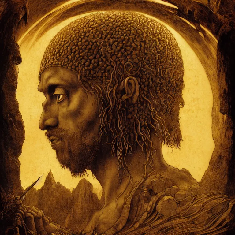 Prompt: a majestic photograph of the king of agharta, land of advanced races, giant, hollow earth infographic, illustrations, dynamic lighting, digital art, fantastically beautiful, illustration, aesthetically inspired by leonardo da vinci, trending on artstation, art by albrecht durer, johfra bosschart, ilya kuvshinov, 8 k, upscale