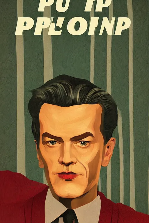 Prompt: Pulp book cover of Twin Peaks artwork by Artem Chebokha