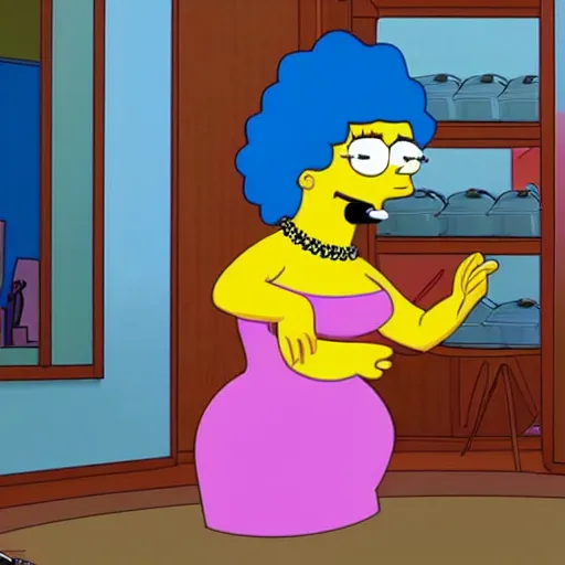 Image similar to kim kardashian in the simpsons super high quality 4k HD