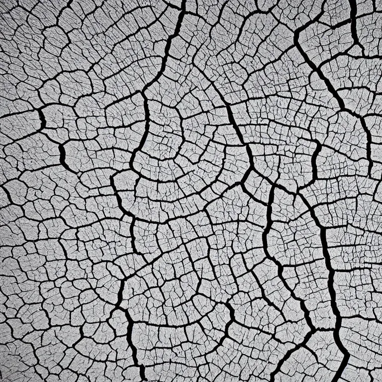 Prompt: a detailed pen and ink line - art drawing of a dry cracked desert surface as viewed from above. clean lines, mm, svg. technical
