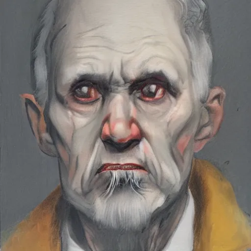 Image similar to portrait of an old man in the style of michael hussar