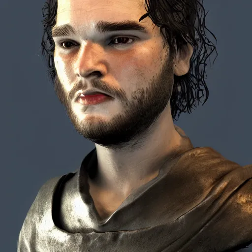 Prompt: face of john snow from video game of thrones artstation in the magic realism first person view dramatic lighting unreal engine