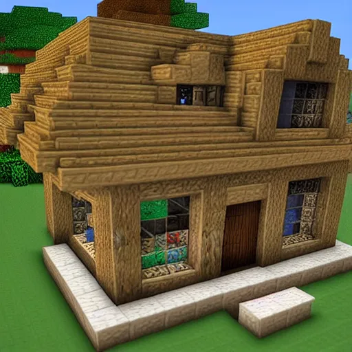 Image similar to minecraft house