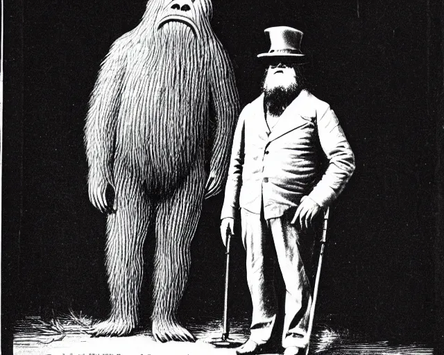 Prompt: 1870s sasquatch