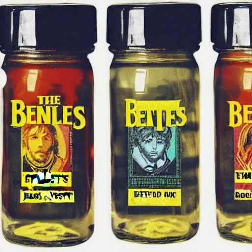 Image similar to !The beatles!, Bee farm, bee's, jars of honey