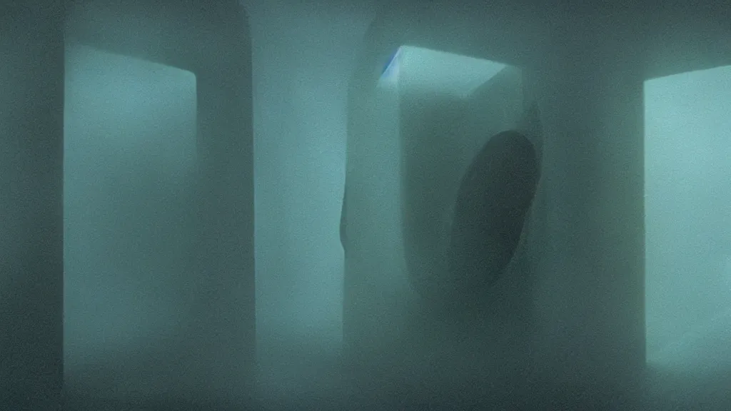 Prompt: the creature in the glass cube, film still from the movie directed by denis villeneuve and david cronenberg with art direction by salvador dali and zdzisław beksinski, wide lens