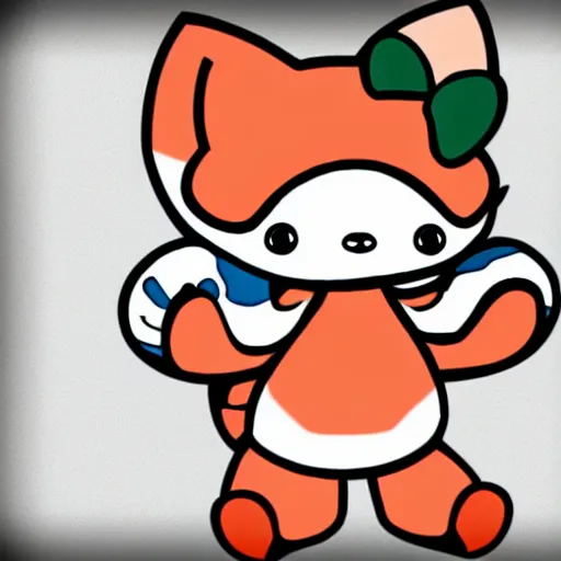 Image similar to new Sanrio character concept of a cute cartoon fox