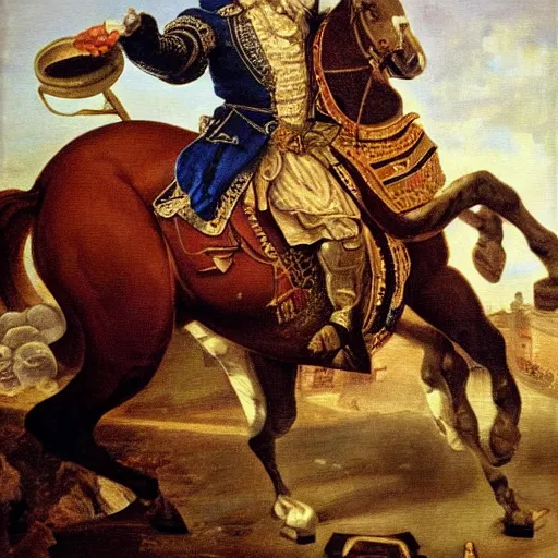 Image similar to power horse playing chess looking wise, rococo oil painting, highly detailed