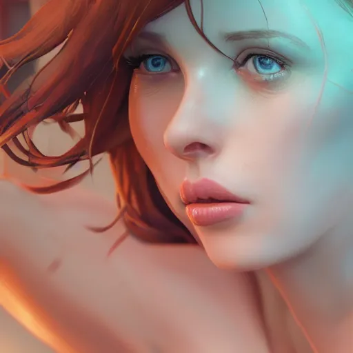 Image similar to amouranth blowing you a kiss, au naturel, hyper detailed, digital art, trending in artstation, cinematic lighting, studio quality, smooth render, unreal engine 5 rendered, octane rendered, art style by klimt and nixeu and ian sprigger and wlop and krenz cushart