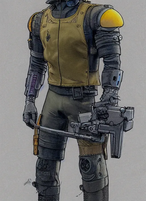 Image similar to mr rabbit dressed in combat gear. cyberpunk rabbit mercenary in tactical gear and jumpsuit. portrait by stonehouse and mœbius and will eisner and gil elvgren and pixar. realistic proportions. dystopian. cyberpunk 2 0 7 7, apex, blade runner 2 0 4 9 concept art. cel shading. attractive face. thick lines.