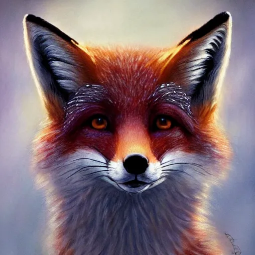 Image similar to realistic detailed face portrait of a fox detective by emilia dziubak, will terry, greg olsen, chris mars, ann long, and mark brooks, fairytale, female, feminine, art nouveau, illustration, character concept design, storybook layout, story board format