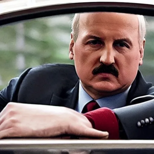 Image similar to Alexander Lukashenko in Drive, cinematic still