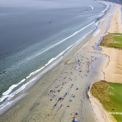 Prompt: a drone shot of Normany beach, D-Day, WW2, battle, aerial view, photograph, photorealistic, detailed, sharp image, 8k SDR, award-winning, beautiful,