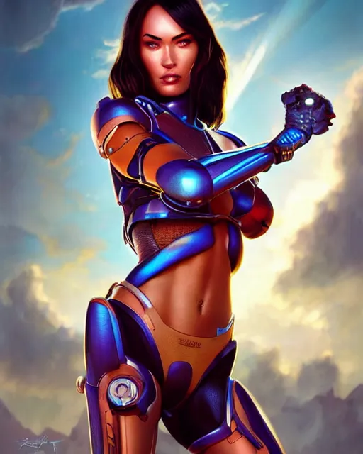 Image similar to weta disney pixar movie still portrait photo of megan fox as cyborg woman by pixar, by weta, wlop, ilya kuvshinov, rossdraws, artgerm, maxim cover, latex, sweaty, iridescent, bright morning, anime, liosh, mucha