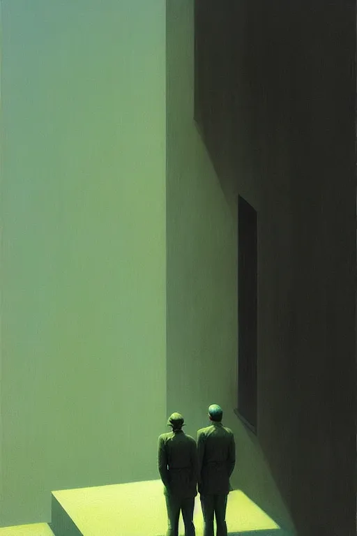 Image similar to ptsd, edward hopper and james gilleard zdzislaw beksisnski higly detailed