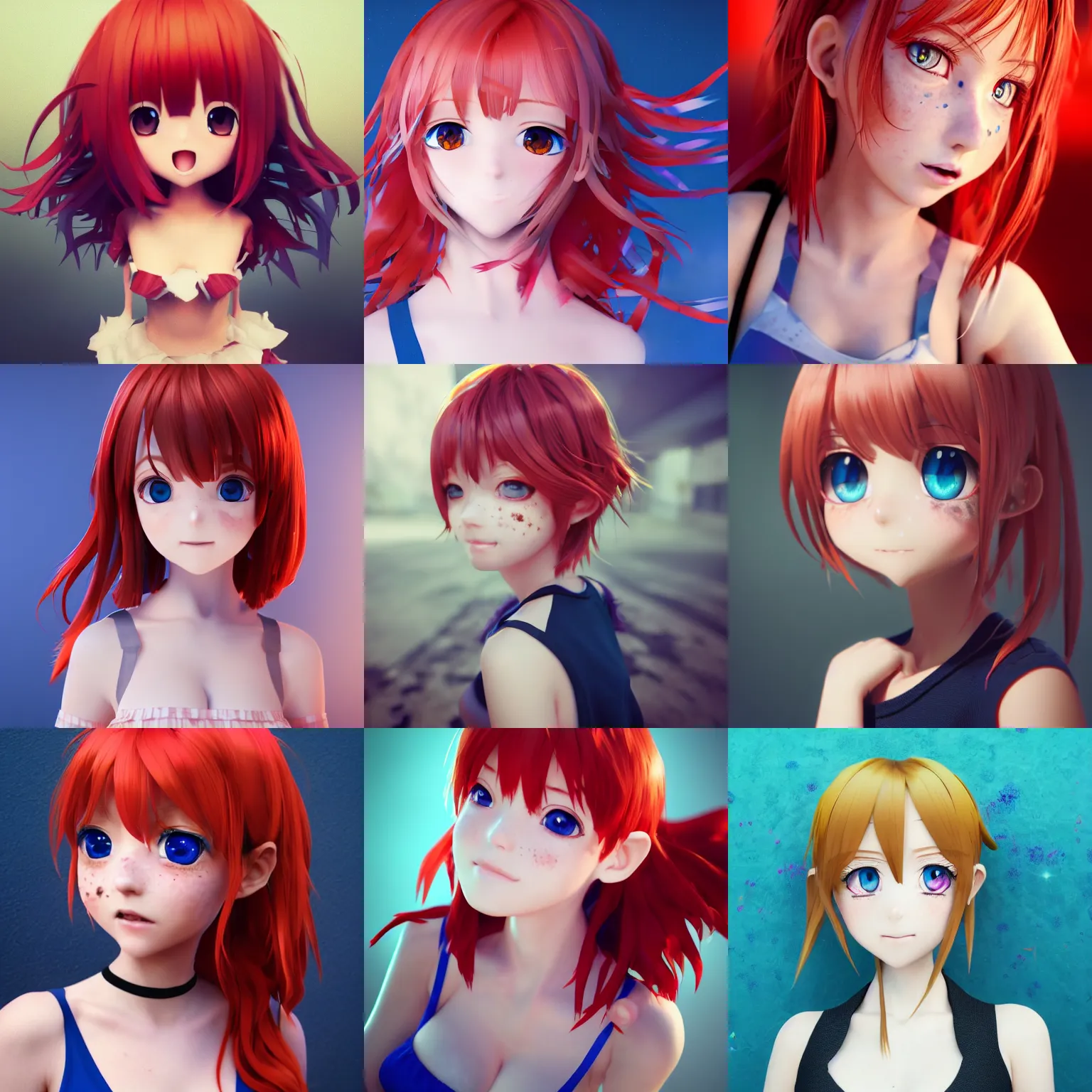 Female Anime Hairstyle Collection | 3D model