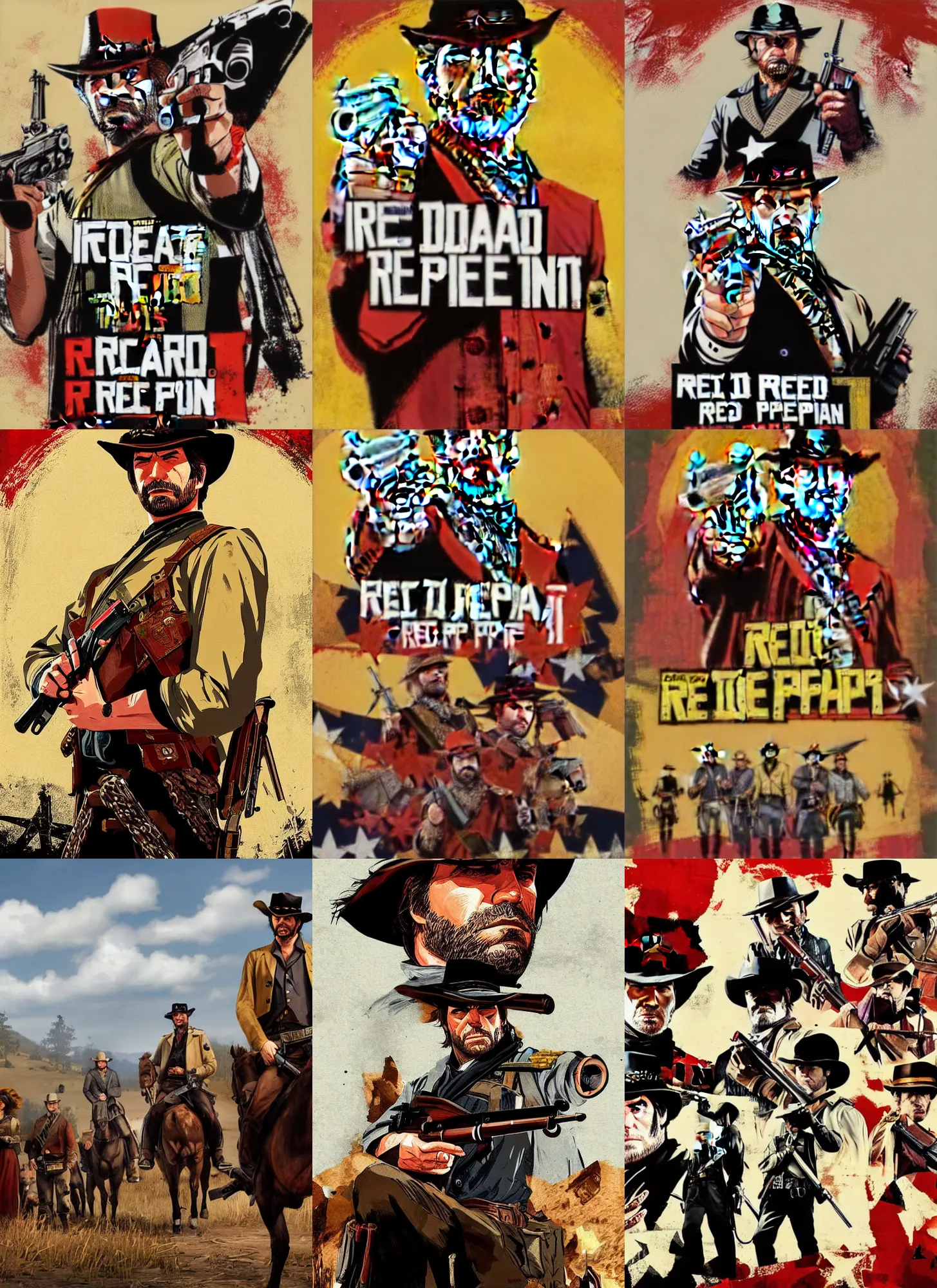 Prompt: war and peace, red dead redemption art style, rockstar games art, semi - realistic anime