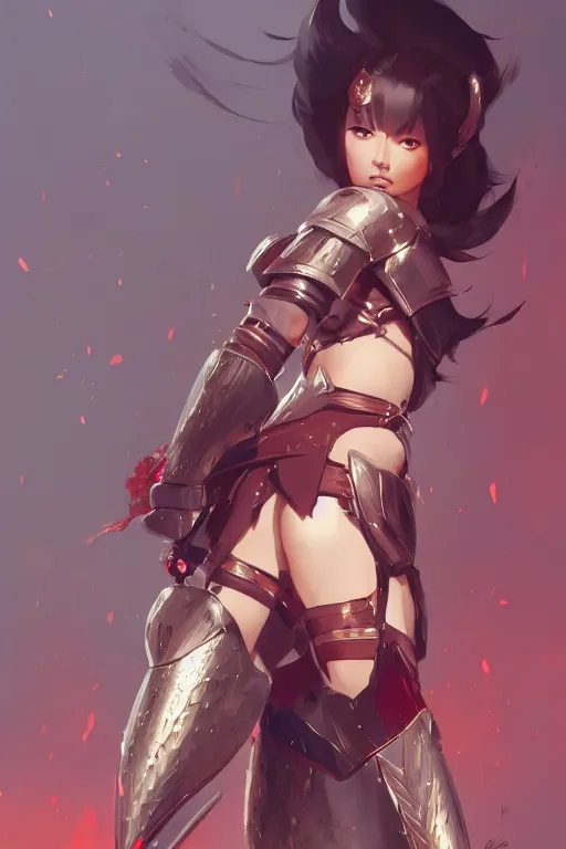 Image similar to Gorgeous armor thai warrior girl by ilya kuvshinov, krenz cushart, Greg Rutkowski, trending on artstation