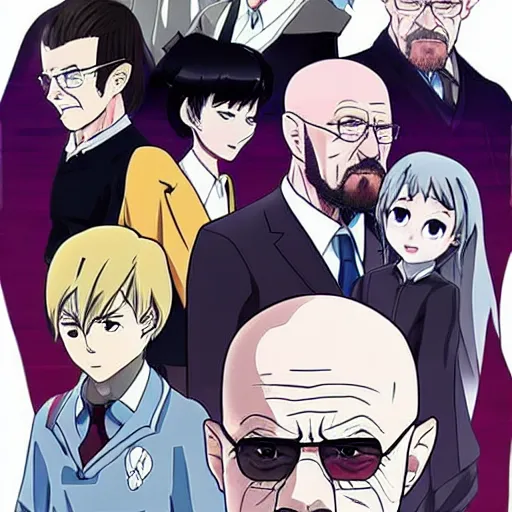 Prompt: walter white anime