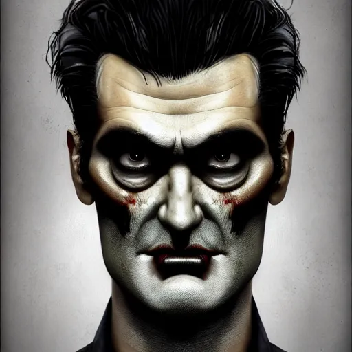 Prompt: portrait of a smooth skinned handsome zombie version of morrissey as a zombie with cuts and with a large quiff and thick eyebrows, 7 days to die zombie, realistic proportions, fine art, award winning, intricate, elegant, sharp focus, cinematic lighting, digital painting, 8 k concept art, art by brom, art by michael hussar, 8 k