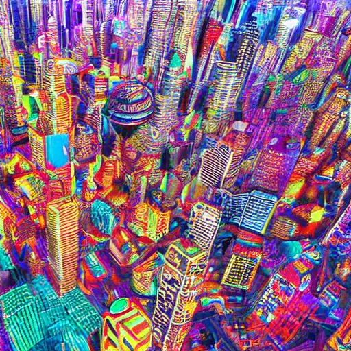 Prompt: psychedelic city