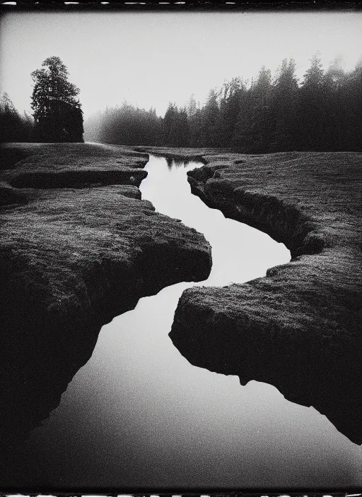 Image similar to impossible, black and white photograph